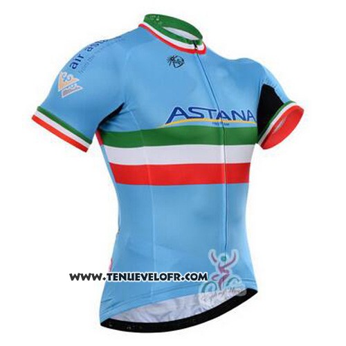 2016 Maillot Ciclismo Astana Italie Bleu et Vert Manches Courtes et Cuissard